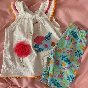 NWOT Mudpie flamingo outfit